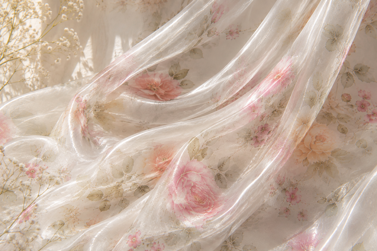 Crystal Organza Fabric Digital Printing Services